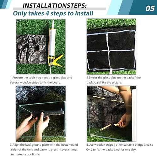 23.6x17.7in Rock Terrarium Background,3D Reptile Tank Background Board,Amphibian Stereo Backdrop Wall,Lizard Snake Gecko Spider Turtle Fish pet silo Background Decorative Panel(Blue) - color: Blue-23.6"* 11.8"（1pcs）