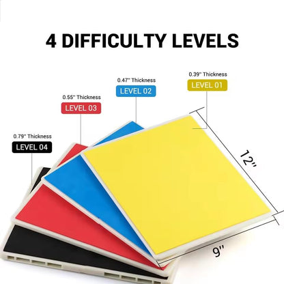 Level 1 to 4, 4 Pack Rebreakable Boards Martial Arts,Taekwondo Break Board High Strength Plastic Reusable Professional Board Karate Martial Arts Break Board Training Equipment