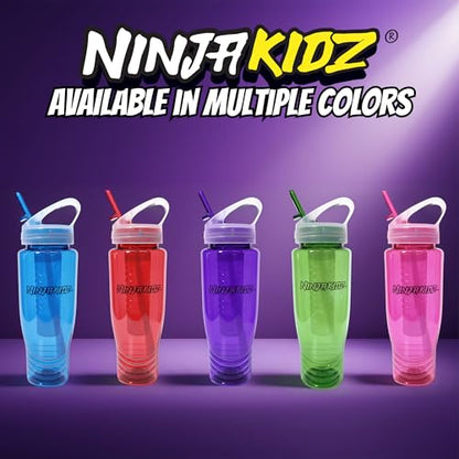 Ninja Kidz Official Kids Water Bottle with Straw, Reusable Water Bottle with Handle, Leak-Resistant, Insulated, Durable, Great for Sports, Official Merch, 0.5 liters, Pink - color: Pink