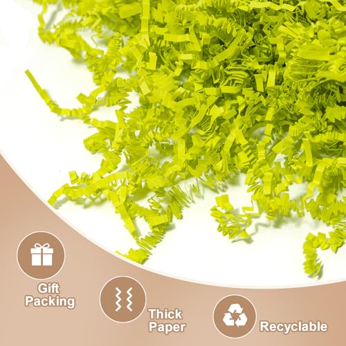 Wowxyz 1 LB Crinkle Cut Paper Shred Light Green Crinkle Shredded Paper for Gift Baskets - Gift Box Bag Filler - Confetti Stuffing for Birthday, Holiday Present Packaging Wrapping - color: Light Green