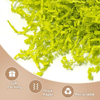 Wowxyz 1 LB Crinkle Cut Paper Shred Light Green Crinkle Shredded Paper for Gift Baskets - Gift Box Bag Filler - Confetti Stuffing for Birthday, Holiday Present Packaging Wrapping - color: Light Green