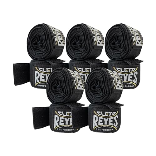 CLETO REYES Compression Hand Wraps for Boxing Gloves, Stretchy Breathable, MMA, Kickboxing, Muay Thai, Black - size: Pack of 5