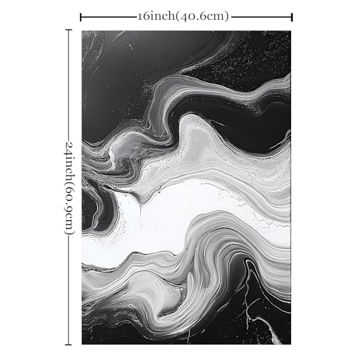 Black And White Marble Canvas Wall Art Modern Abstract Painting White Grey Prints Modern Black And Grey Canvas Dark Abstract Paintings minimalist Marble Painting For Living Room 16x24inchx3 Frameless - color: White