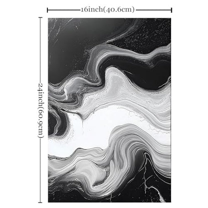 Black And White Marble Canvas Wall Art Modern Abstract Painting White Grey Prints Modern Black And Grey Canvas Dark Abstract Paintings minimalist Marble Painting For Living Room 16x24inchx3 Frameless - color: White