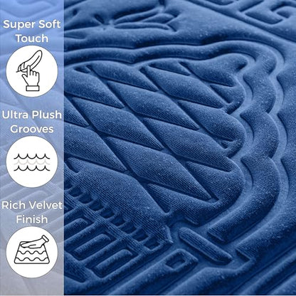Sacred Artisans Padded Prayer Mat Thick with Soft Velvet Foam for Men and Women | Prayer Rug and Meditation Mat for Home Travel & Gift (Blue - Padded) - color: Blue - Padded