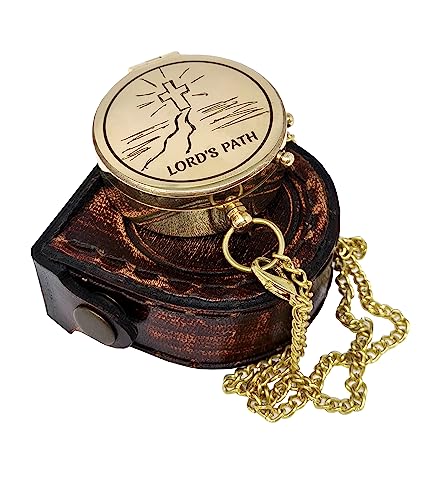 Brass Compass Engraved with Religious Scripture Verse - Ideal Gift for Son, Grandson, Daughter - Perfect for Baptism, Communion, Church and Graduation Day Present - style: Psalm 32:8 - "I Will Guide You Along the Best Pathway" - 2