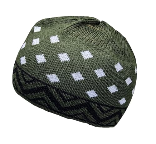 Set 2 PCS Muslim Beanies Kufi Hat for Men AMN-225B Skull Cap Islam Taqiyah Takke Eid Ramadan Gift - color: Color E
