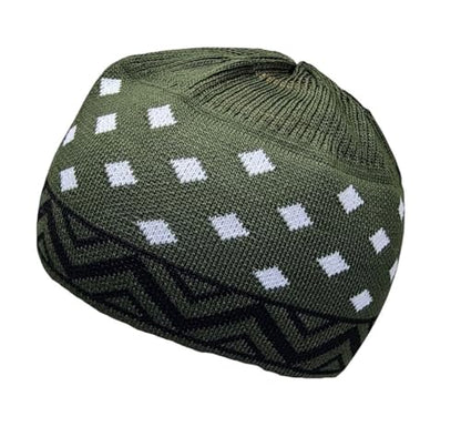 Set 2 PCS Muslim Beanies Kufi Hat for Men AMN-225B Skull Cap Islam Taqiyah Takke Eid Ramadan Gift - color: Color E
