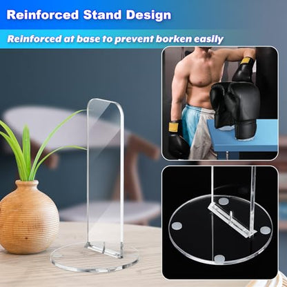 Cosmos 1 Pair Boxing Glove Holder Rack Boxing Gloves Display Stand Sports Gloves Vertical Display Rack Desk Stand, Acrylic Stand & Withstand Design