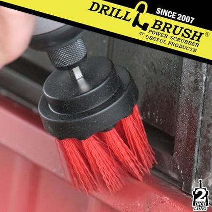 Outdoor Cleaning Brushes - Stiff Bristle Deck Scrubbing Brush - Siding | Concrete Scrub Brush - Bird Baths Cleaning Tool - Garden Statues Cleaning Equipment - Granite Headstone Restoration Brush - color: Red