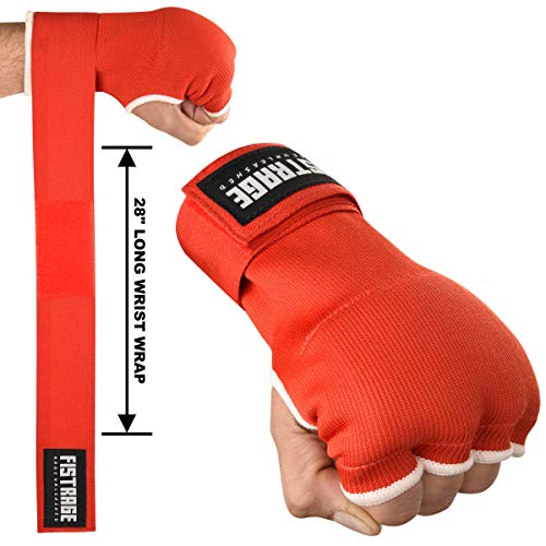 FISTRAGE Speed Ball Boxing Hand Wraps MMA Muay Thai Training Punching Dodge Striking Bag Leather Kit Hanging Swivel Workout Speedball Kicking with Mitt - color: Red, size: Large-X-Large