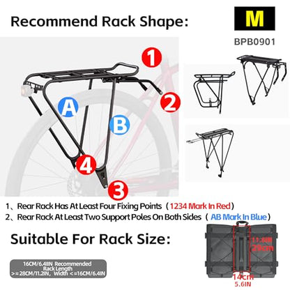 Rhinowalk Bike Pannier Bag for Bicycle Rear Rack Bag 22/40/50L Cycling Saddle Bag Luggage Storage Bag for Long Distance with Rain Cover - color: 22L