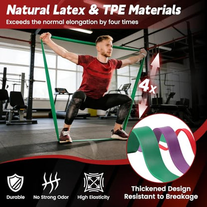 Pull Up Assistance Bands, 5 Levels Resistance Bands for Working Out, Exercise Bands Resistance for Men & Women, Pull Up Bands for Body Training, Muscle Building, Physical Therapy, Home & Gym Fitness