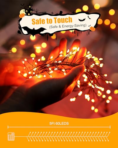 Minetom Fairy Lights Battery Operated, Twinkle String Lights 5ft 60LED - color: Orange