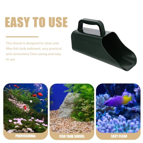 VICASKY Fish Tank Cleaning Tool Plastic Sand Scooper with Water-Permeable Design Aquarium Sediment Shovel for Substrate Maintenance and Gravel Removal in Home Aquariums