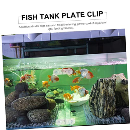 POPETPOP 30pcs Aquarium Divider Clip Fish Tank Support Clamp Cups for Vertical Oblique Isolation of Panels for Fish Breeding Separation