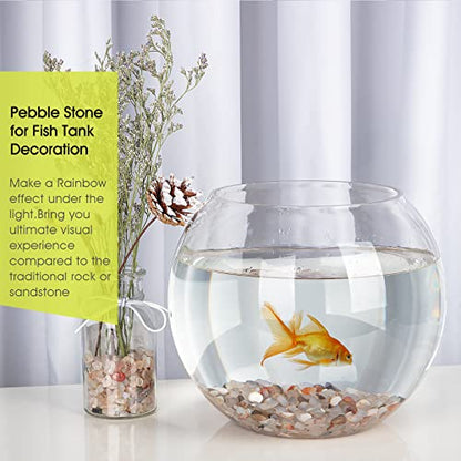 Decorative Polished Rocks, RIFNY 0.3" Gravel Rocks Crushed Crystal for Plant Flower Pots Succulents Cactus Bamboo Plant Vase Filler Aquarium Fish Tank Decorations and DIY Craft (1.5 LB, White) | for Plant Flower Pots Succulents Cactus Plant Vase Filler Aq
