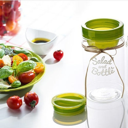 Komax Salad Bottle Set of 2, with Leak Proof Salad Sauce Dressing Case (Pink, Green) : Home & Kitchen