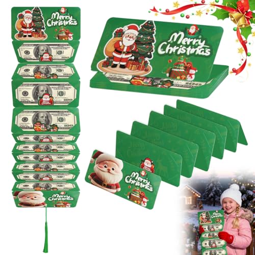 2026 New Christmas Money Envelope for Cash, 10 Slots Surprise, Money Envelopes for Xmas Gift Envelopes Supplies Christmas Cash Gift Envelopes for Men Women Girls Boys, Green - color: Green