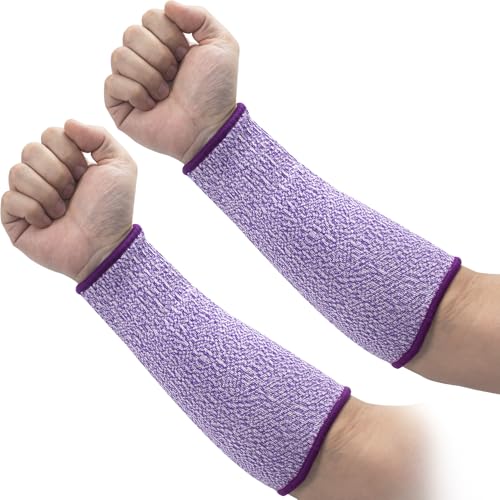ANCIRS Cut Resistant Sleeves for Arm Protection, Gardening Sleeves, Dog Bite Safety Arm Sleeves - color: Purple