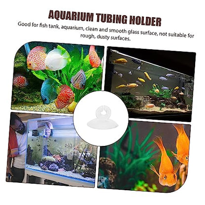 Ipetboom 100 Pcs Aquarium Fixed Suction Round Threads Cups Conditioner Lifter Dosing Pump Pump Aquarium Plumbing Fittings Aquarium Diffuser Cleaner Fish Tank Hose Air Transparent - color: Transparentx4pcs, size: 3X3X2CMx4pcs