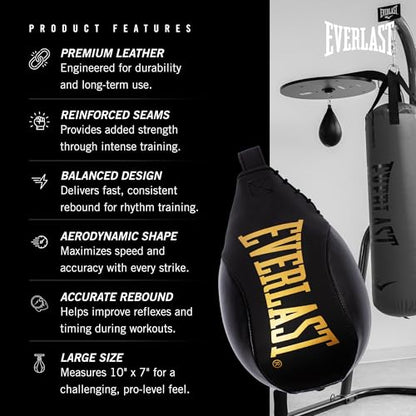 Everlast Speed Punching Bag | Speed Bag for Boxing & MMA | Durable Reflex Training Boxing Bag for Hand Speed, Accuracy & Home Gym Workouts - style: Bag - Elite