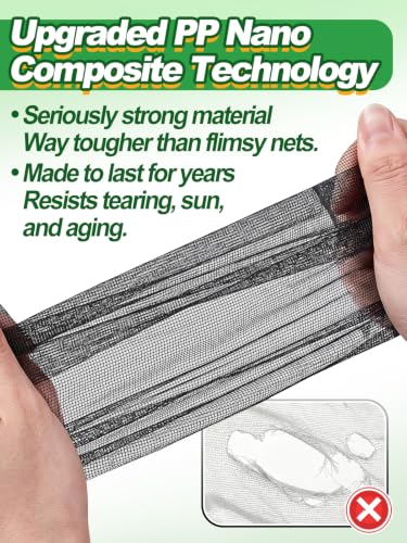 10x20ft Strong PP Nanocomposite Mosquito Net Garden Netting, Black | Clear View, Ultra-fine Mesh, Tear-resistant, Bird Insect Pest Barrier Screen, Patio/Balcony/Porch/Raised Beds/Tree Protection - color: Black, size: 10x20 FT