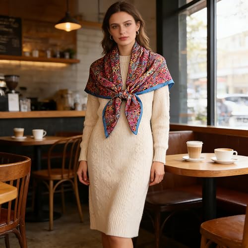 43" Large Square Scarf Fashion Scarves Hair Wrapping Scarfs Night Sleeping Headscarf for Women B07 - color: B078