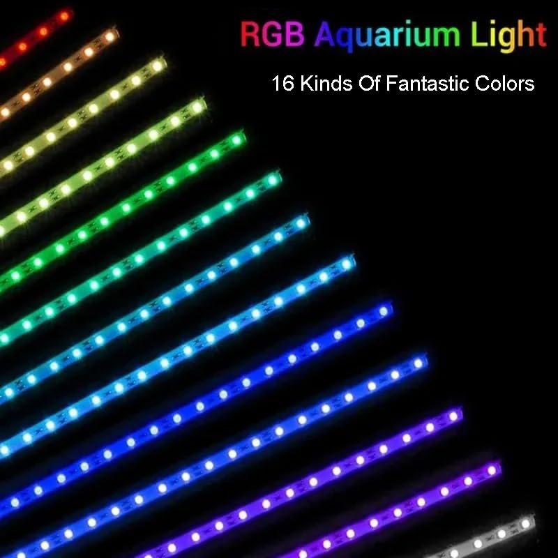 Submersible Aquarium Light,LED Aquarium Air Bubble Light,RGB Color Changing Brightness Adjustable Timing Waterproof Remote Control Fish Tank Light Bar,Aquarium Light Bubbler Wall,38.5inch - size: for 39.4- 47.2in Fish Tank