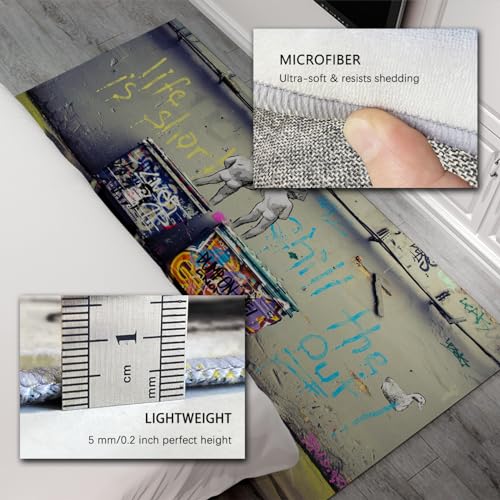 Banksy Graffiti Art Area Rug Peeing Boys Life is Short Prints Area Rug with Rubber Backing Floor Carpet for Living Room Bedroom Decor 5'x7' - size: 5'x7'