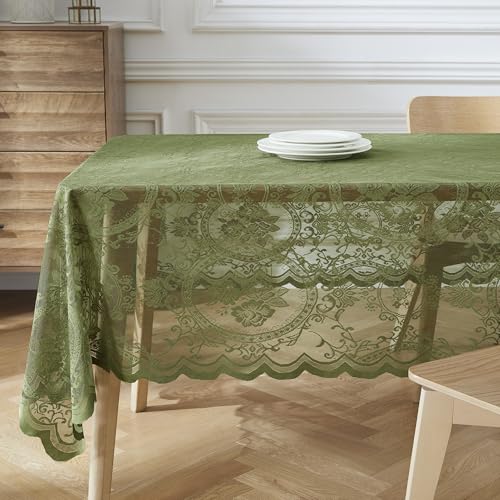 60 x 84 Gothic Green Lace Tablecloth. SHT Sage 60x84 - color: Sage Green, size: 84" x 60" (Rectangular)