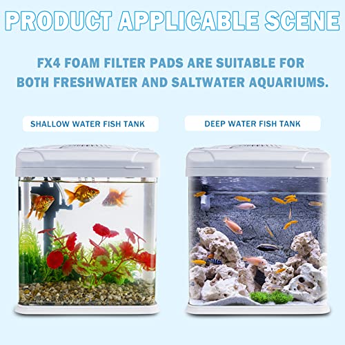 Podoy Fx4 Foam Filter Pads Replacement Compatible with Fluval FX5 / FX6 Canister Filter, Aquarium Bio Sponge Foam Filter Pads (12 Packs) - size: 12 Packs