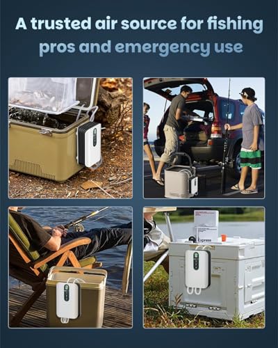 Pawfly USB Rechargeable Bait Aerator for Fishing, Portable Oxygen Pump for 5 to 100 Gallon Buckets, Livewells and Minnow Tanks - style: 60 to 100 Gal (Upgraded Kit)