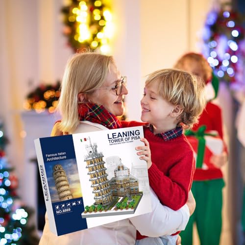 Leaning Tower of Pisa Micro Mini Building Blocks Set Italy Architecture Building Kits Famous Landmark Model Toys Gift for Adults Kids Teens 2500 PCS - style: The Leaning Tower of Pisa