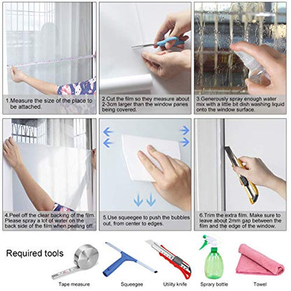 WochiTV Total Blackout Window Film 100% Light Blocking Non Adhesive No Residue Removable Opaque Static Cling Privacy Glass Tint for Home Bedroom Darkening Heat Control (17.5 in x 6.56 Ft) - color: Black, size: 17.5 Inch x 6.56 Feet