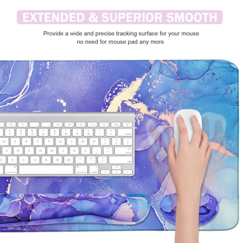 4-in-1 Large Mouse Pad, Keyboard Wrist Rest Pad & Wrist Support Mousepad Set, Extended Desk Pad Waterproof Desk Mat for Home Office Study Game - color: xin