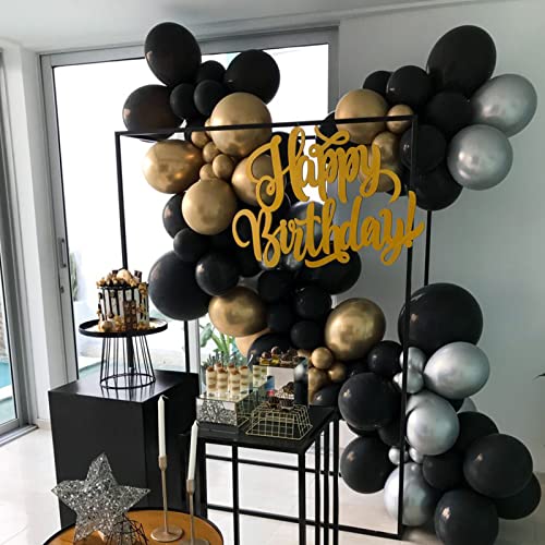 Voircoloria 130pcs Black Balloons Garland Arch Kit, 18 12 10 5 Inch - color: 04 Black, size: 5/10/12/18 inch - 130pcs