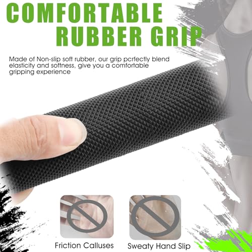 Double D Row Handle LAT Pulldown Attachments, 1.3 Inch Diameter Big Comfort Rubber Grip V Bar Attachmentt for Cable Machine Home Gym Accessory - color: Black Three Set