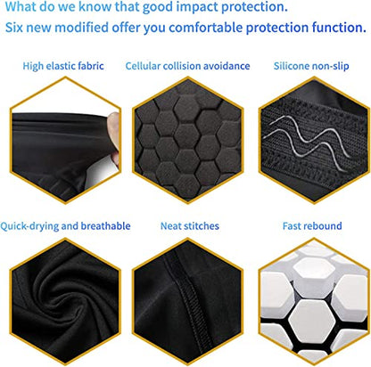 bouti1583 Elbow Pads, Basketball Shooter Sleeves, Collision Avoidance Hex Padded Elbow for Volleyball Football Baseball