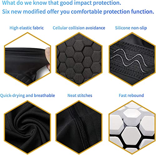 bouti1583 Elbow Pads, Basketball Shooter Sleeves, Collision Avoidance Hex Padded Elbow for Volleyball Football Baseball - color: Black, size: Small