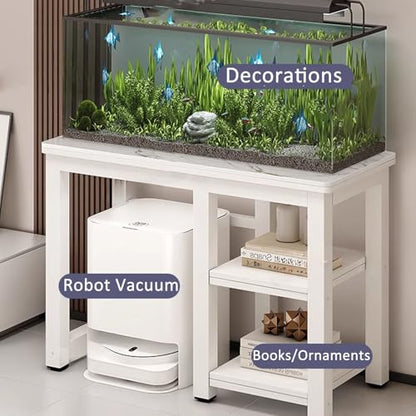 Robot Vacuum Cleaner Storage Rack,Robot Vacuum Storage Stand Rack - Floor-Standing Cabinet with Slate Top, Hidden Organizer for Sweeping Robot and Fish Tank, 43.3x19.6x29.5in