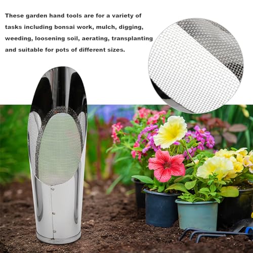 Saihisday 3Pcs Bonsai Soil Scoops Garden Bonsai Tool Bucket Shovel 3 Sizes Soil Scoops Soil Metal Spade Shovel Succulent Planting Potting Cup for Home Gardening Silver