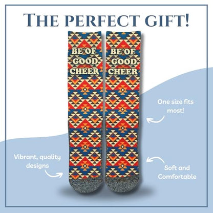 Men's – Christian Crew Socks for Men with Scripture | Moisture-Wicking | Easter Gift Idea - color: Be of Good Cheer