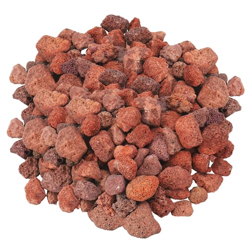 10 Pounds Red Lava Rocks,Fire Pit Lava Rocks | Lava Rocks for Gas Fireplace,Fire Pits,Perfect for Gas Log Sets, Gas Grills, Landscape Design(1.2"-2") - color: Red Lava Rock, size: 1.2"-2" 10LB