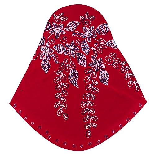 RARITYUS Women Bling Rhinestone Pearl Instant Scarf Muslim Hijab Fashion Shawl Head Wrap Turban Cap with Flower Accent - color: Z Color 6
