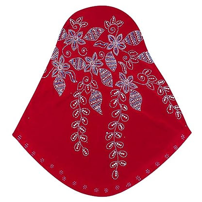 RARITYUS Women Bling Rhinestone Pearl Instant Scarf Muslim Hijab Fashion Shawl Head Wrap Turban Cap with Flower Accent - color: Z Color 6