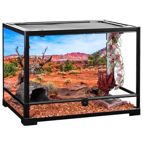 48x24 in Reptile Habitat Backdrop Blue Sky Oasis Desert Terrarium Backdrop | AWERT Orange Desert Durable Polyester Background - size: 48x24in/120x60cm