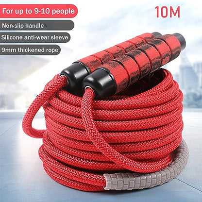 30 FT Long Jump Rope for Kids Adults,Double Dutch Jump Rope,Adjustable Skipping Ropes with High-strength Nylon Braided Rope Core,360°Rotation Not Entangled,Long Enough for 6-10 Jumpers.