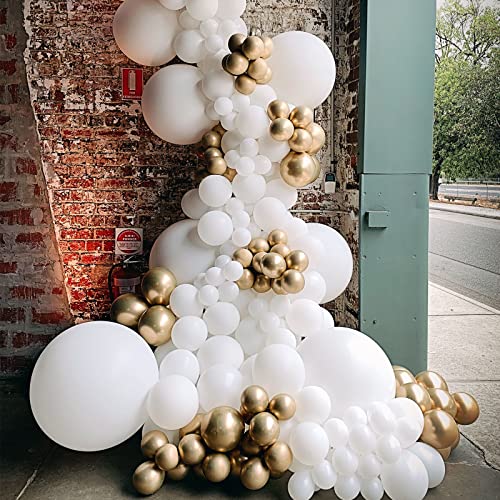 Voircoloria 130pcs White Party Balloons Garland Arch Kit, 18 12 10 5 Inch - color: 03 White, size: 5/10/12/18 inch - 130pcs