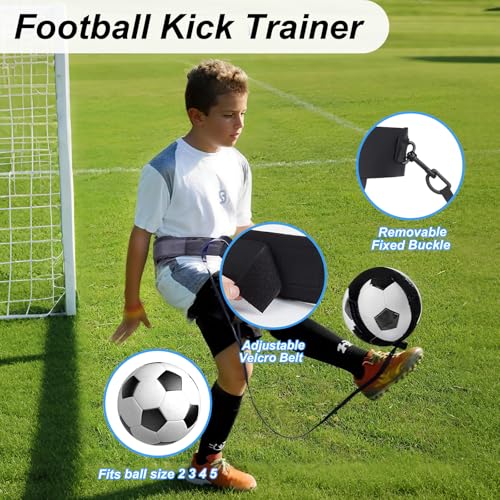 Speed Agility Training Equipment Set, Agility Ladder 20ft, 12 Football Cones, Resistance Parachute/Soccer Kick Trainer, Jump Rope, 5 Resistance Bands, Football Practice Equipment for Kids Adults - color: Set2 with Kick Trainer